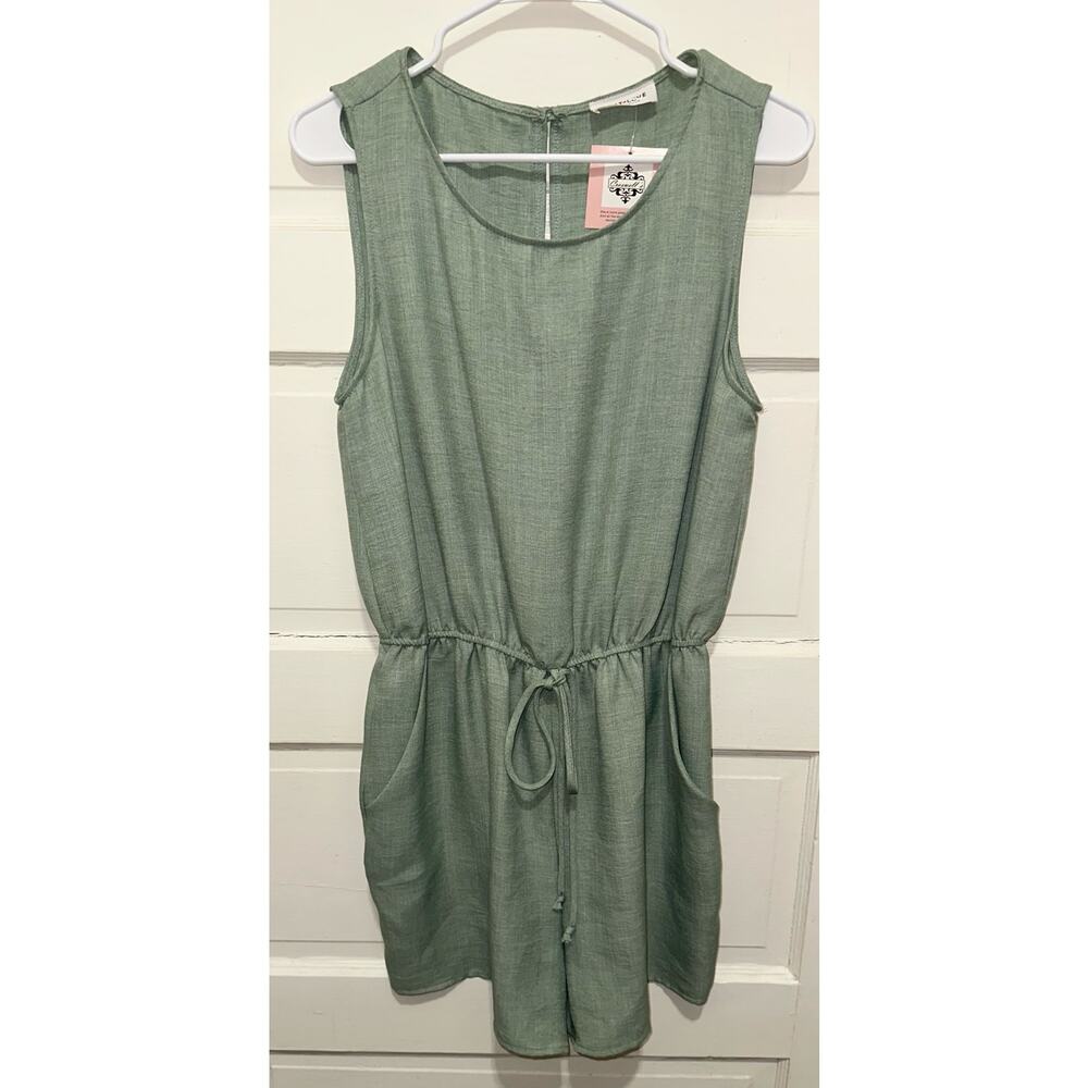 First Love by Lovelyn Womens Romper Large Pistachio Seafoam Green Sleeveless‎